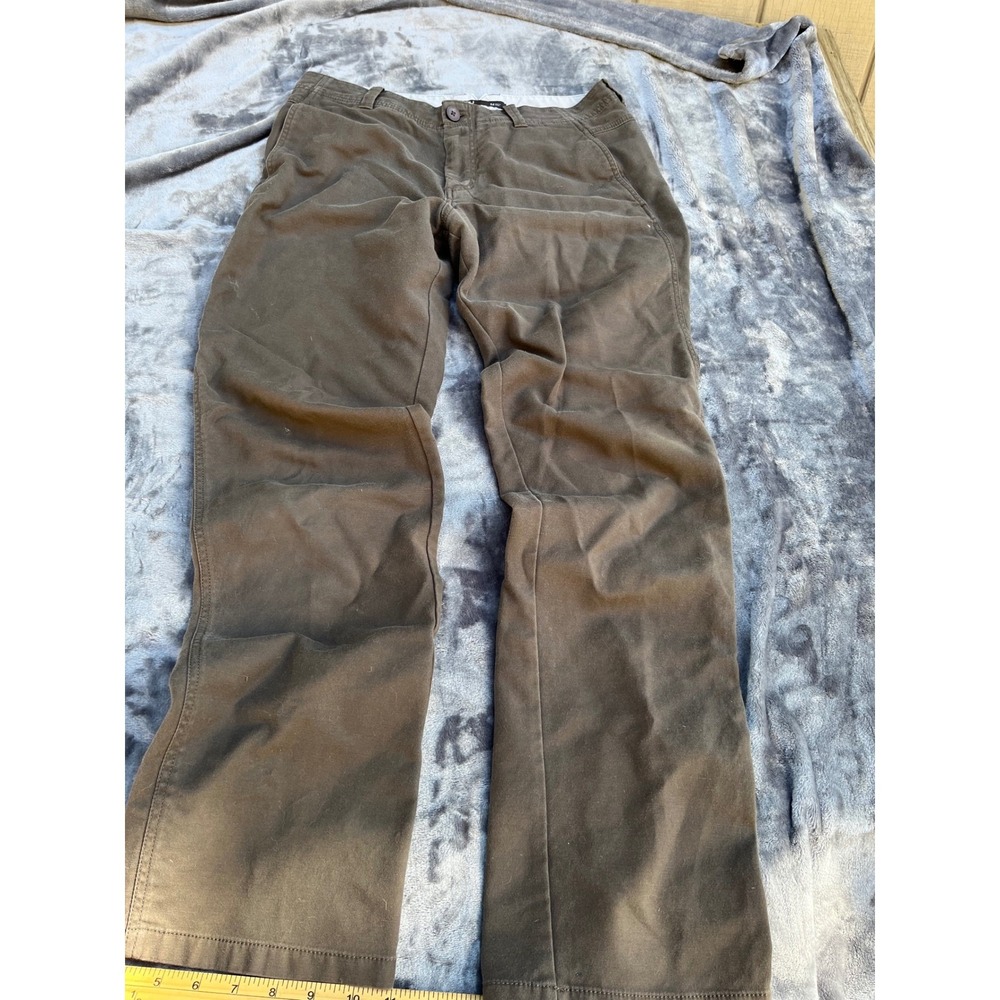 Nau Mens Organic Cotton Spandex Stretch Pants 34 Charcoal Gray Straight Leg